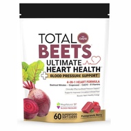 Total Beets Ultimate Heart Health Soft Chews (60ct) - 4-in-1 Beetroot, CoQ10, Grape Seed & B Vitamin