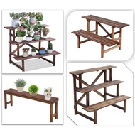 Solid Wood Shelf, Flower Stand Wooden Plant Rack Plant Stand Flower Display Stands Wooden Flower Stand Multi-Layer Plant