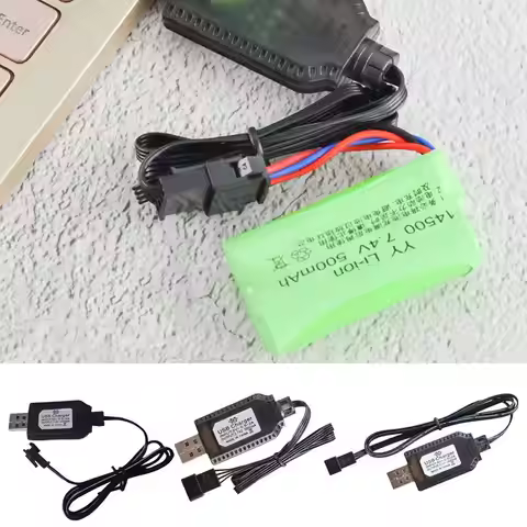USB Lithium Battery Charger 7.4V 1000mA Fast Charging Cable RC Airplane Lithium Battery SM-2P SM-3P 
