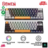 [SPCE] Gamen Titan III 3 Mechanical Pluggable Switch Blue Gaming Keyboard Wired RGB LED Light PBT Keycaps Original For PC - Laptop Dota Valorant Point Blank Genshin Impact PUBG Gaming 1 Year Warranty Makassar