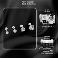 Pure Starlight Silver Earrings with Super Bright CZ Stone, High Quality Twisted Lace Chain T&T Jewel