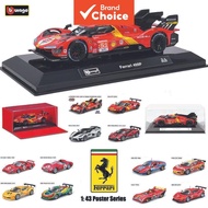 Bburago 1:43 Scale Ferrari 499P and 296 GT3 Supercar Diecast Alloy Models