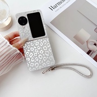 Fashion Luxury for OPPO Find N3 N2 Flip Case Dust Proof Silver N3Flip N2Flip Lanyard Phone Casing