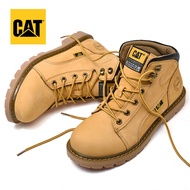 Caterpillar รองเท้าบูทมาร์ตินข้อต่ำหนังวัวแท้รองเท้าบูททำงานเดินป่ากลางแจ้งแมว