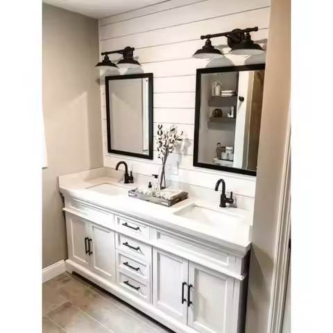 Euro style custom Solid wood furniture for bathroom vanity 30 inch and double sink lighting