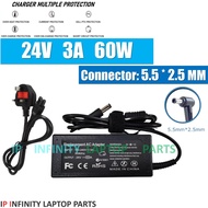 24V 2.5A/3A Sony ht-x8500 Soundbar  Barcode Receipt Printer Charger CCTV DVR GK420D GK430D GK420T GK