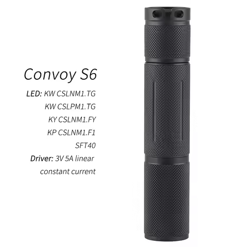 Convoy S6 black KW CSLNM1.TG SFT40 KW CSLPM1.TG KY CSLNM1.FY KP CSLNM1.F1 18650 Flashlight,torch,lan
