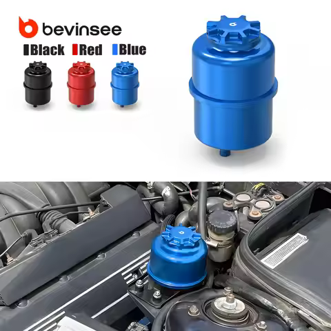 BEVINSEE Car Power Steering Reservoir Tank for BMW E46 E90 E92 E93 E91 E39 E60 E82 E87 X1 E84 X3 E83