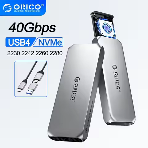 ORICO 40Gbps M.2 NVMe Enclosure with Cooling Fan Anti-Drop 8TB Capacity M.2 SSD Case for Thunderbolt