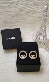 Chanel Earrings經典閃鑽銀色耳環