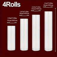 TEMU 4-pack Vacuum Sealer Bags, (5.9in/7.8in/9.84in/11in) *120inch, For Food Storage, , Seafood, Fru