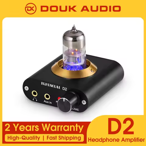Douk Audio Ultra-compact Vacuum Valve Tube Headphone Amplifier Stereo Preamp for Home Desktop Audio 