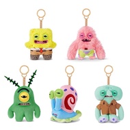 【Ready Stock】Fuggler SpongeBob Patrick Gary Plush Keychain Ugly Cute Funny Doll Bag Pendant Collecti