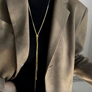 Titanium Steel Long Necklace Non-fading Knife Blade Chain Y-shaped Sweater Chain Multi-wear Fashion 