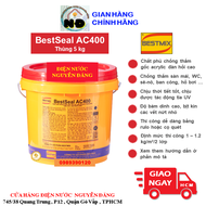 (Hỏa Tốc) Thùng 5Kg BestSeal AC400 Màng Chống Thấm Đàn Hồi Cao Gốc Co-Polymer Sàn Mái WC Bể Nước Bes