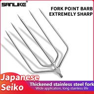 SANLIKE Stainless Steel Tine Fishing Gaffs Fishing Harpoon 5 Prong Fishing Gig Barbed Salmon with 6m