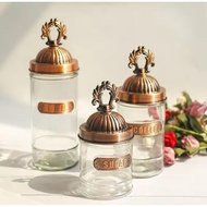 Jar Set for Tea Sugar Coffee vintage jar Airtight glass jar Tea sugar coffee jar