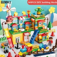 ELEVEN 2 Large particle building blocks compatible with Duplo City blocks – Villa House Castle – edu