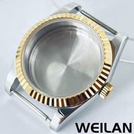 NH34สีทองสีเงิน36มม. 40มม. NH35 NH36 NH39 NH70 NH72 ETA2824 PT5000กล่องใส่นาฬิกากันน้ำแซฟไฟร์คริสตัล