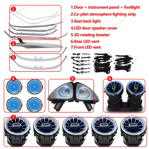 Ambient Light Decorative Strip For Mercedes Benz C GLC Class Coupe W205 C43 C63s X253 GLC 43 LED Air