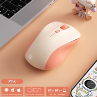 BOW M158D Silent Dual-mode Wireless Mouse Ergonomic 2.4G/Bluetooth Office Mice for Laptop Computer P