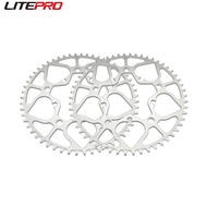 Litepro For Brompton Bicycle Spade Chainring 52 54T Folding Bike Aluminum Alloy BCD130MM Silver Sprocket Chainwheel