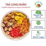 Trà long nhãn dogiafarm (Long nhãn đông trùng cúc vàng kỷ tử táo thái lát) - set 10 20 30 gói