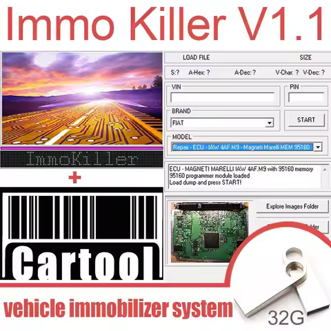 Immo Killer V1.1 Cartool V3.6 ECUSafe V2.0 Car Tool Software vehicle immobilizer system Repair Airba