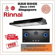 RINNAI RH-S329-PBR SLIMLINE HOOD + RINNAI RB-3CGN 3 BURNER BUILT-IN HOB BUNDLE