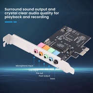 PCIe Sound Card 5.1 PCI Express Surround Card 3D Stereo Audio with High Sound Performance PC Sound C