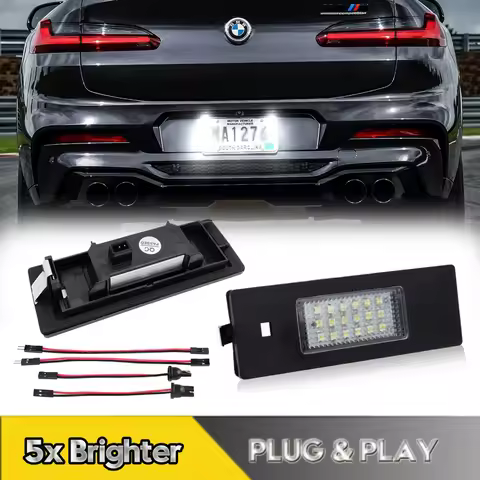 2Pcs For BMW E81 E87 F20 F21 E63 E64 LED Number License Plate Light Lamp F12 F13 Z4 E85 E86 E89 X2 X