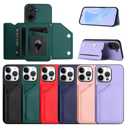 Wallet Case Card Slots For Xiaomi 15 Ultra 14T Poco M6 C75 C71 C65 X6 X7 Pro F7 Redmi Note 14 13 Pro