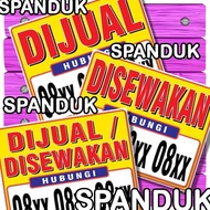 Spanduk / Banner Rumah, Ruko, Toko dijual / disewakan (150x100 cm)