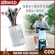 Kontroler Brushless Universal Controler Sepeda Listrik 48V 64V 500W 350W Pengontrol Untuk Roda Dua D