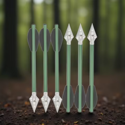 6pcs Aluminium Arrow 6.3 Inch Archery Crossbow Arrow Blades Arrow Tips Replaceable Broadhead Crossbo