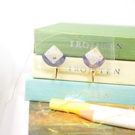 白金 手繪貼耳耳環 耳針/耳夾