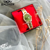 [Original] Balmer 8172M TT-6S Elegance Sapphire Women Watch with Green Dial Two-Tone Silver and Gold Stainless Steel