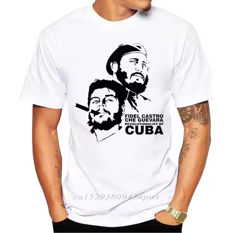 2020 Men New Fashion Che Guevara and Fidel Castro Printed T-shirt Short Sleeve Casual Tee Shirts Coo