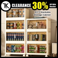 [LOCAL] 3/4/5/6-Layer Stackable Multipurpose Storage Cabinet with Dual Door and Wheels | Almari Serb