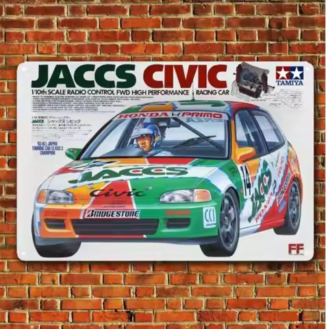 1w,Metal Poster Car Scale Model Tin Sign Plaque Tamiya Jaccs-aluminum