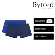 Byford Seluar Dalam Lelaki | (2 Pcs) Byford Mens Bamboo Spandex Shorty Brief Underwear-BUD5220S