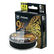 PE Line Pioneer Tiger X9 (Knitted9) Length 100 Meters PE Line Braided Line