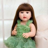 Reborn NPK Doll 55 cm - Innocent in Blue Dress, 22 inch Vinyl Silicon Doll PVN5306, Soft Plastic Bod