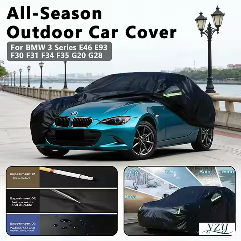 For BMW 3 Series F34 F35 E46 E93 F30 F31 G20 G28 Car Full Cover Outdoor Waterproof Snowproof Sunshad