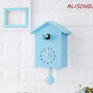 ALISONDZ Cuckoo Wall Clock, Accurate House Shape Bird House Clock, Creative Silent Plastic Battery Powered Wall Art Kitchen