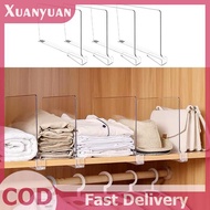 XUAN 1 / 2 / 4 Transparent Wardrobe Shelves for Wardrobe Clothes Organizer Dividers Bookcase Divider