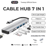 Usb Type C 7 in 1 HUB Cable For Macbook Air Pro M1 M2 Multi USB 3.0 HDMI SD TF Card Cable USB Type C To HDMI Adapter