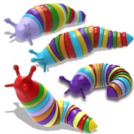 READY STOCK- RAINBOW CATERPILLAR FIDGET SLUG TOY / 3D COLORFUL FIDGET SLUG TOYS / KIDS SENSORY TOY