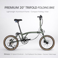 🇸🇬 Ethereal A20 20" Trifold Folding Bike | Full Aluminium Lightweight Bicycle | Shimano 10 Speed & H