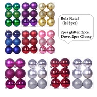 Christmas Tree Ornament Ball Decorations, 6 Pieces, Home Church Decorations